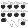 DAKFOOK 10 Pcs Universal Rubber Sink Plug with 40cm Stainless Steel Chain