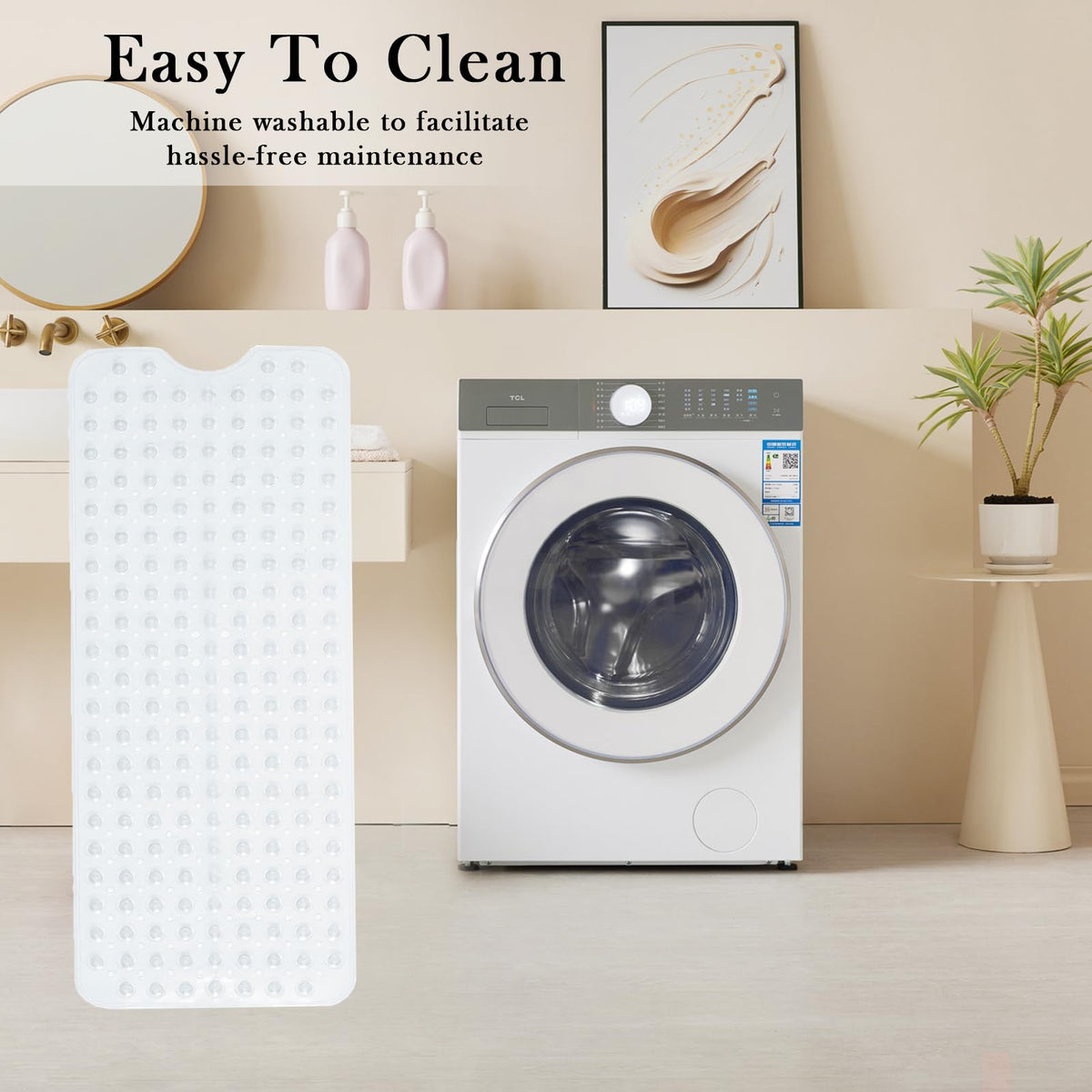 Non Slip Bathroom Mat with Suction Cups Washable Bathtub Floor Rug - image 5
