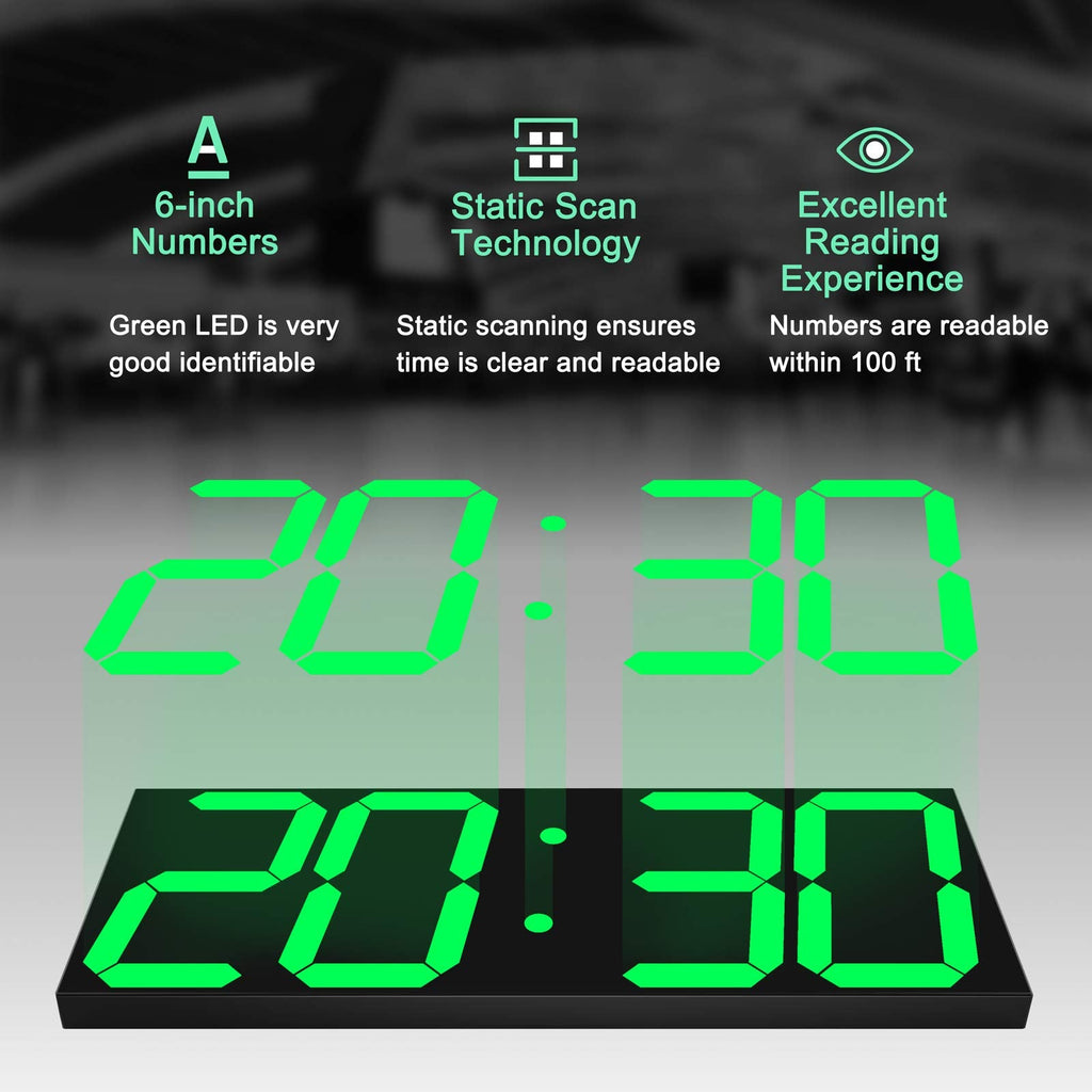 CHKOSDA 18" Large Digital LED Wall Clock with Countdown Timer – Ice Blue
