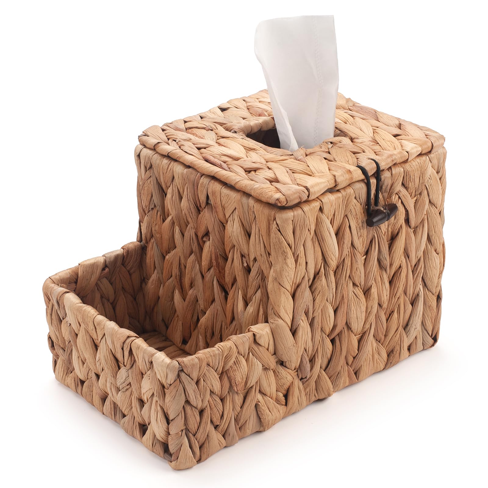 Water Hyacinth Tissue Box Cover – Square Boho Rattan Holder