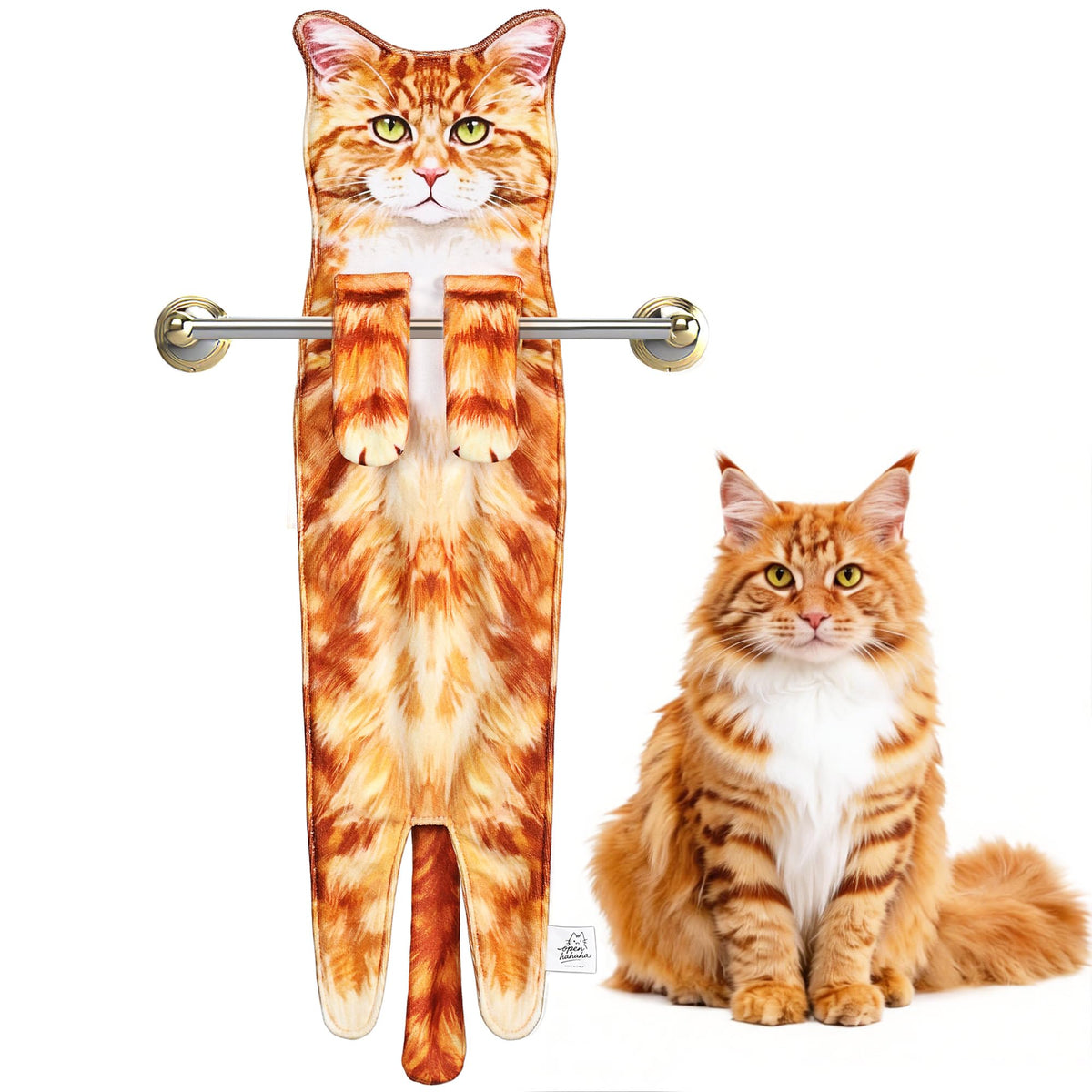 PAT JUUMG Funny Cat Hand Towels for Bathroom Kitchen,Cute Cat Decor Towel,Hanging Face Towels,Super Absorbent Soft,Funny Cat Gifts for Cat Lovers - image 1