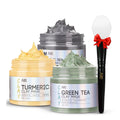 ANAiRUi Clay Face Mask Kit | Turmeric, Green Tea & Dead Sea Mud Set