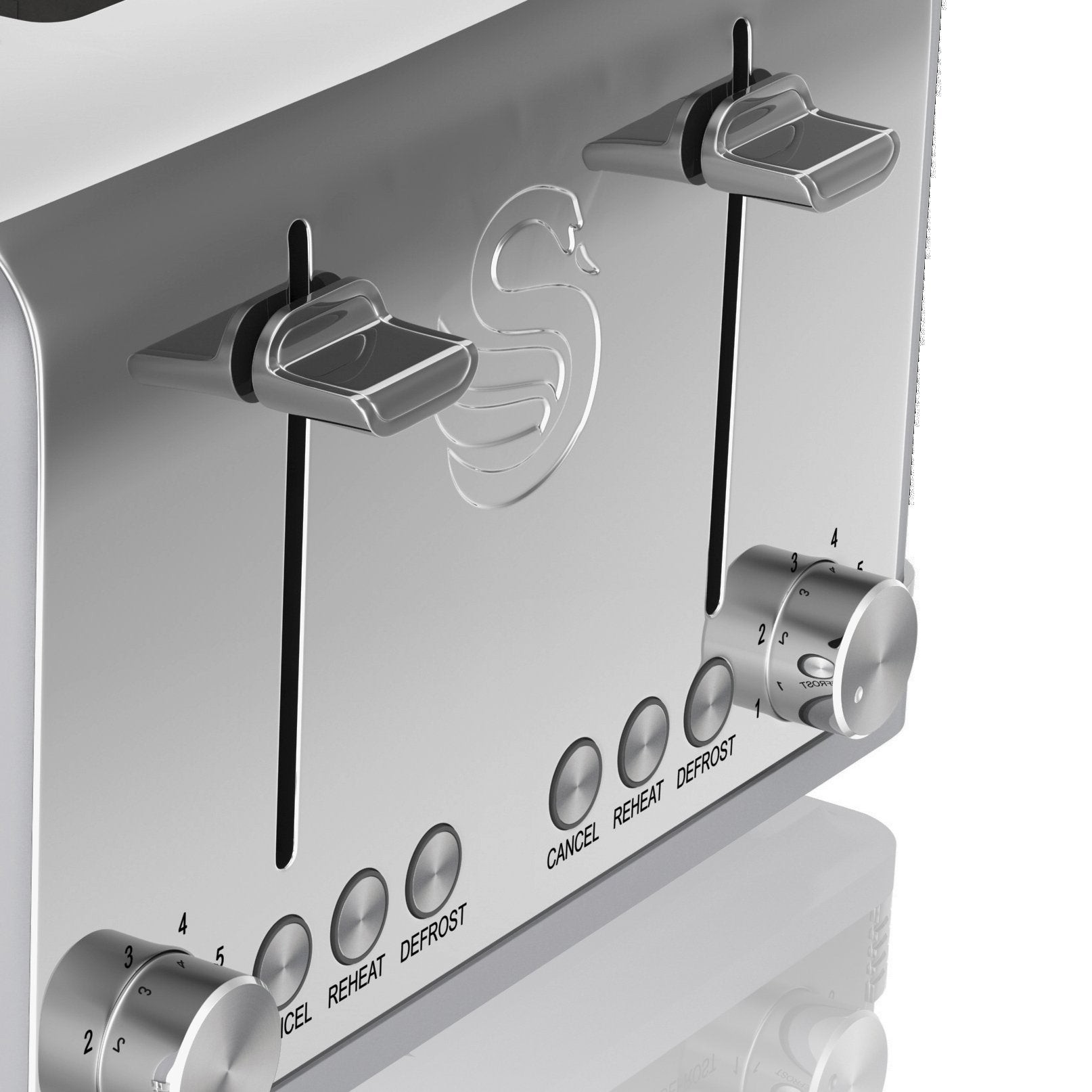 Swan Retro 4-Slice Toaster – 1600W with 6 Browning Levels, Grey