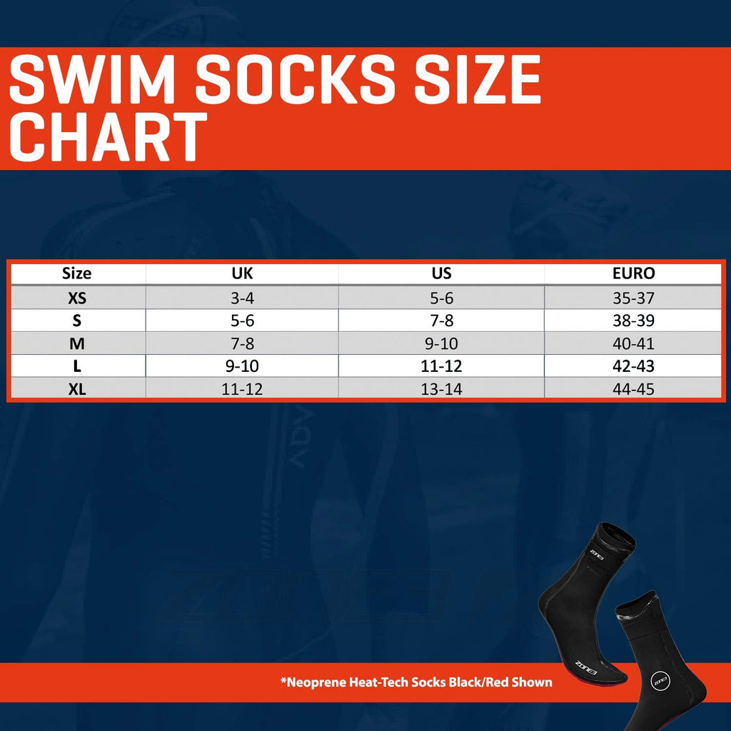 ZONE3 Heat-Tech 3.5mm Neoprene Swim Socks | Thermal Wetsuit Booties