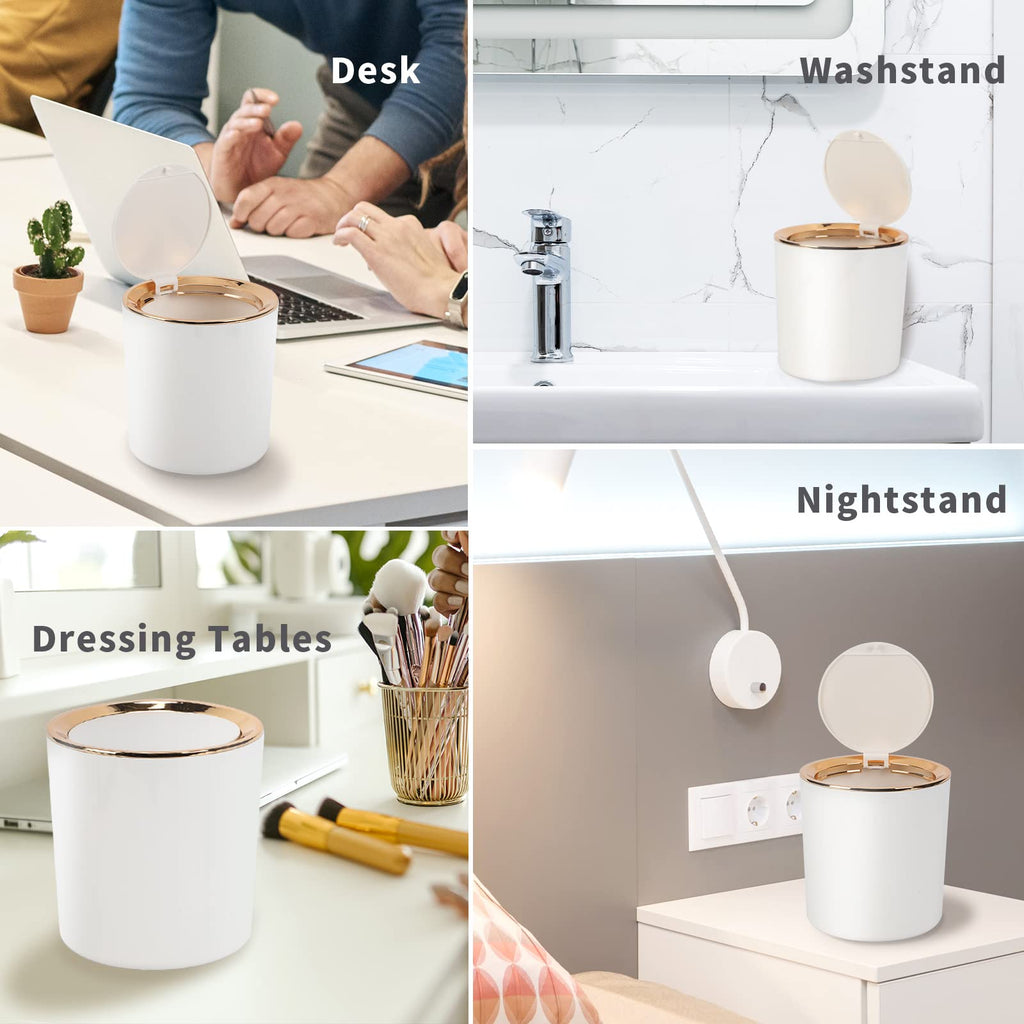 JEEZAO Mini Desktop Bin, Desk Trash Can with Lid - image 5