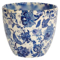 Ivyline Monza 15.5cm Vintage Ceramic Floral Indoor Planter - Blue