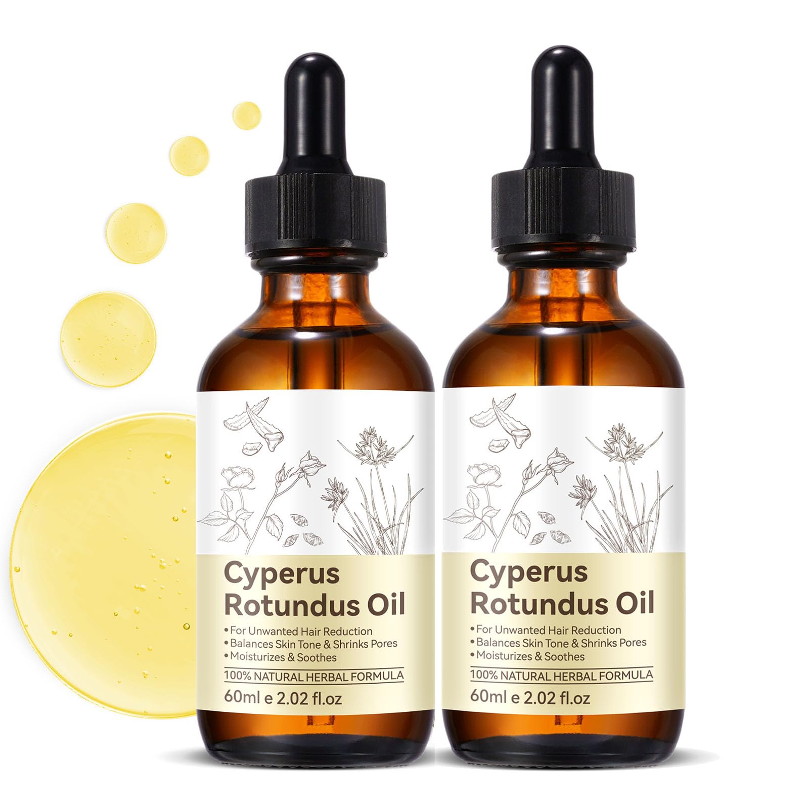 Cyperus Rotundus Oil Hair Growth Inhibitor - 2 Pack Natural