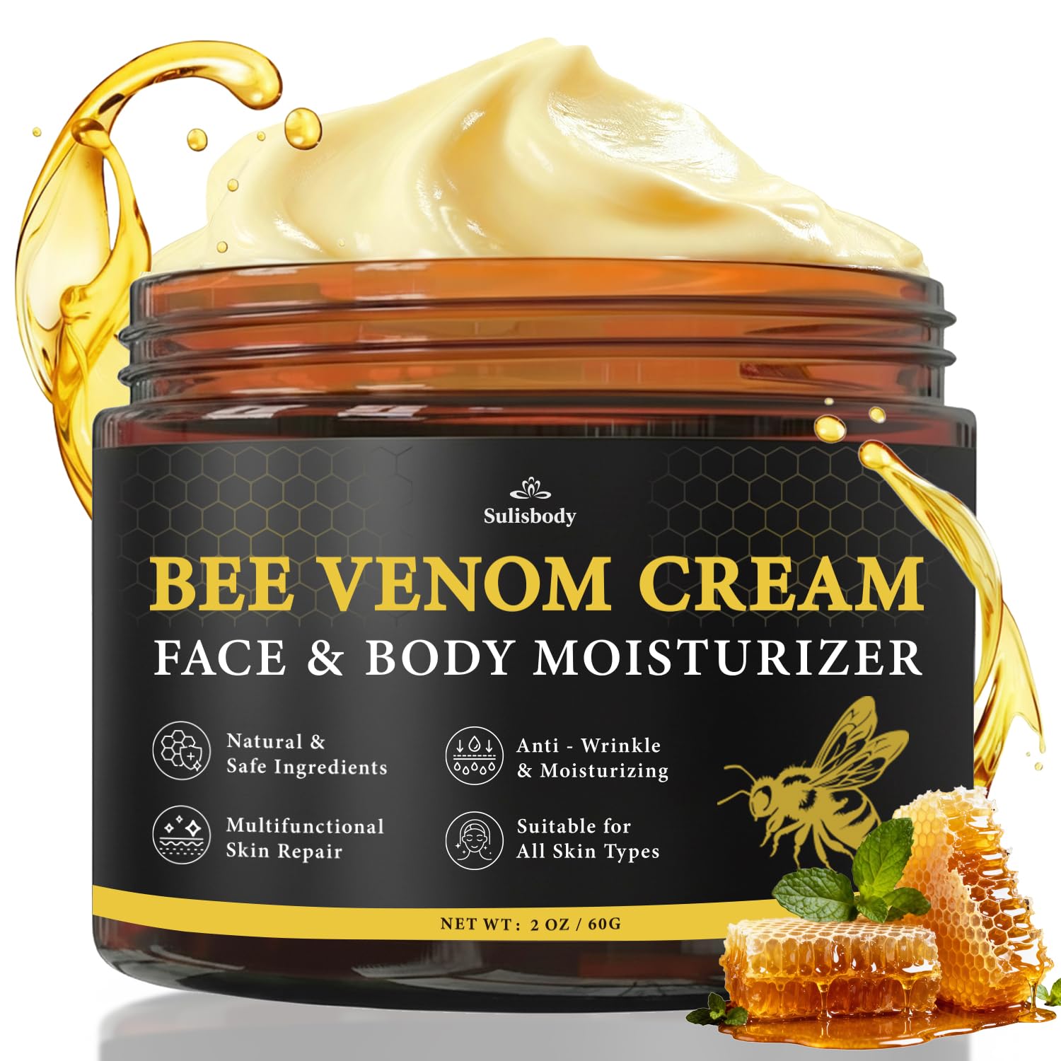 Bee Venom Cream – Natural Anti-Aging Moisturizer, 2oz