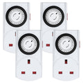 G-Homa Mechanical Timer Plug Socket | 24 Hour Programmable (4 Pack)