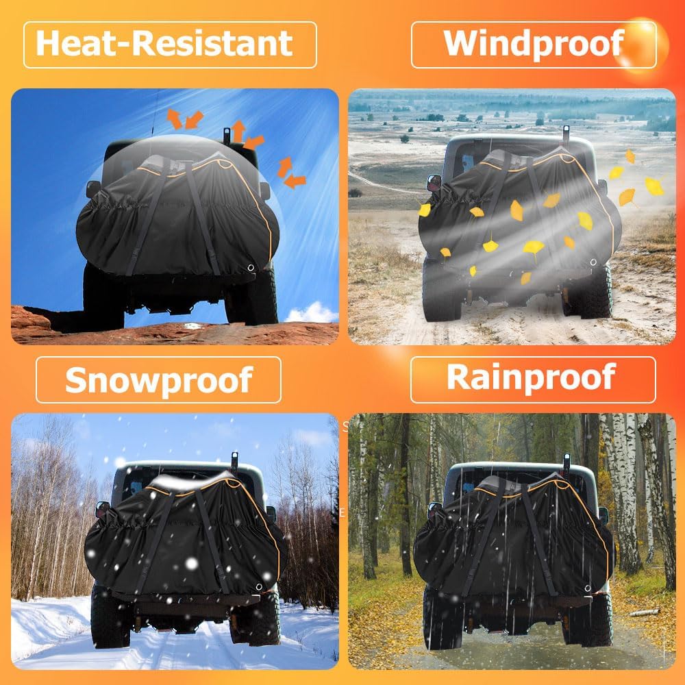 ZCOINS Waterproof Bike Cover for 2 Bikes | Heavy-Duty 600D Fabric for Transport