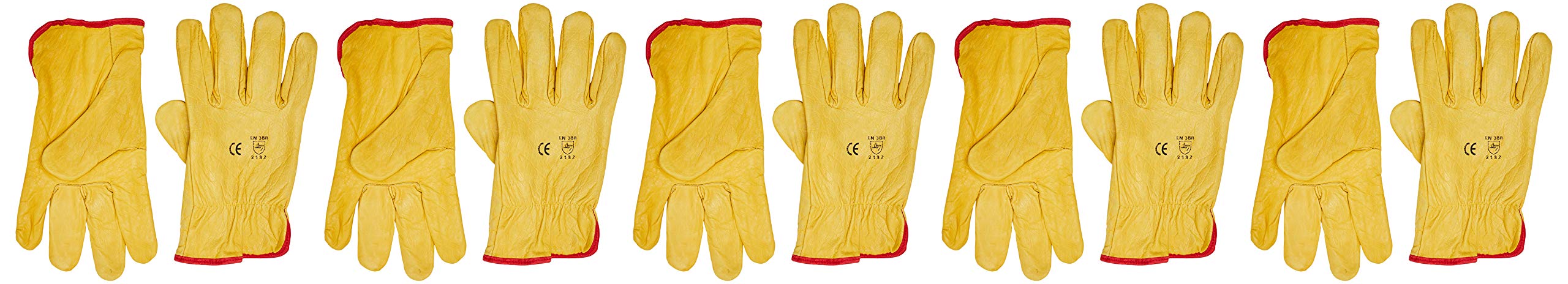 Himalayan H310 Premium Leather Drivers Gloves - Yellow - Pack of 10