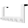 WEBI White Over the Door Hook Rack – 6 Peg Stainless Steel Towel Hanger