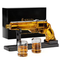 Kollea Gun Whiskey Decanter Set with 2 Glasses and Wooden Stand