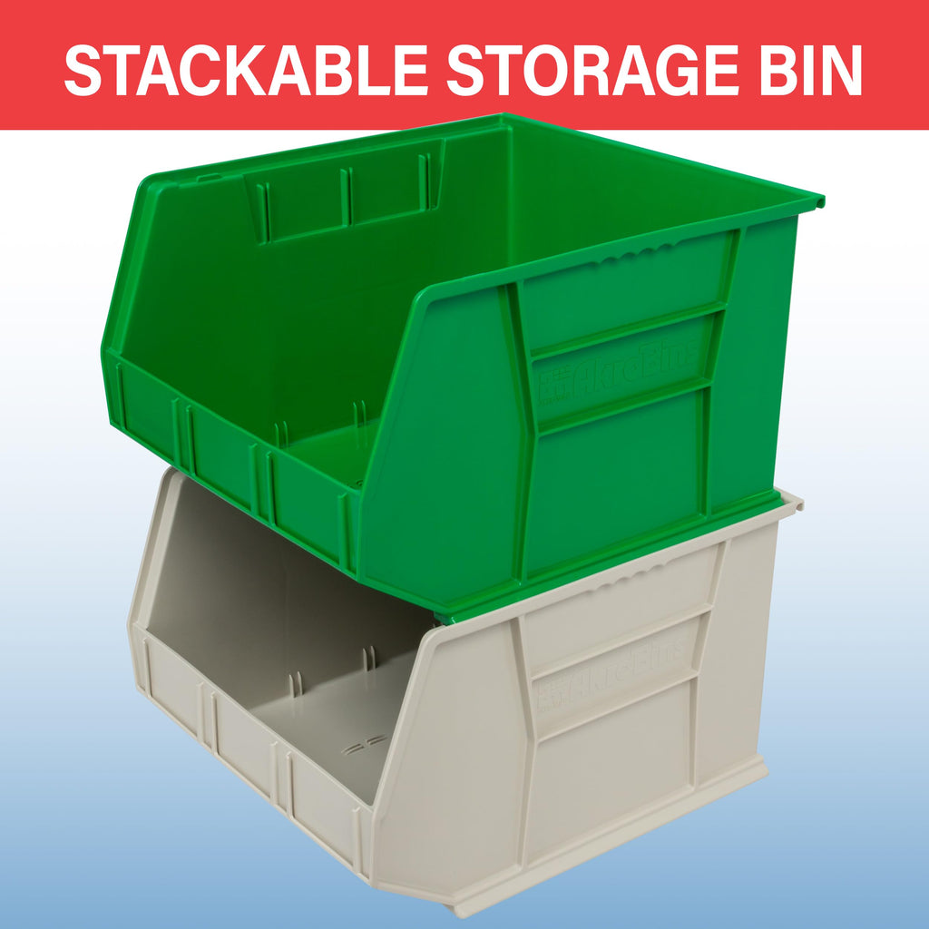 Akro-Mils 30270 AkroBins Plastic Storage Bins, Space-Saving Stackable Bins for Garage, Pantry, Craft Organization, 45.7 cm x 41.9 cm x 27.9 cm, Black - image 4