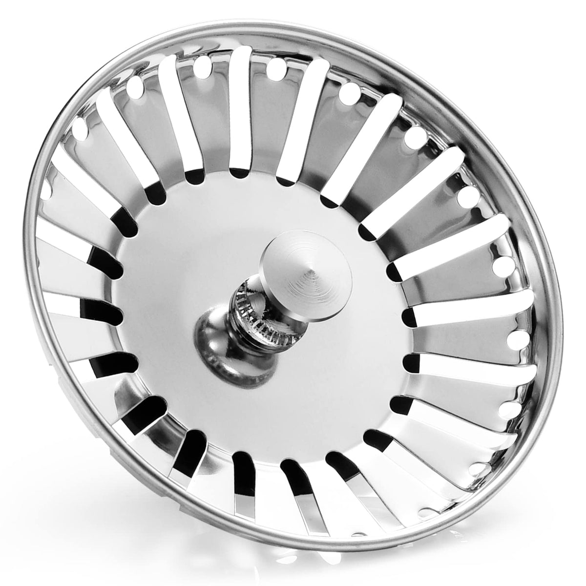 84mm Kitchen Sink Bowl Strainer and Plug, Stainless Steel Sink Plug for Kitchen Bowl Use, Kitchen Bathroom Food Hair Catcher Filter Stopper