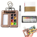 Jolof Store Portable Wooden Watercolor Palette – 8 Grid Travel Paint Set