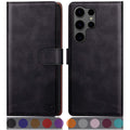SUANPOT Samsung Galaxy S25 Ultra Case | RFID Leather Wallet Flip Cover