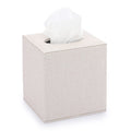 BTSKY Linen Square Tissue Box Cover – Beige Cube Napkin Holder Case