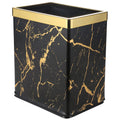 Small Bedroom Waste Bin,Trash Bin for Bathroom Office Hotel,Black Gold