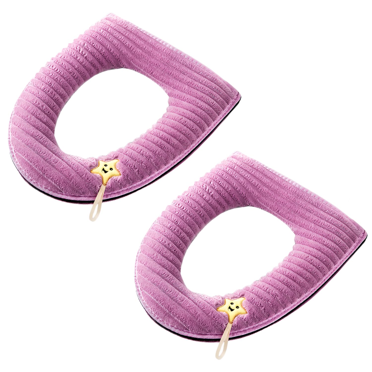 Soft Washable Toilet Seat Cover Pad with Handle – Purple