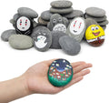 KAHEIGN 20Pcs Flat Painting Rocks – 5-8cm Natural Smooth River Pebbles