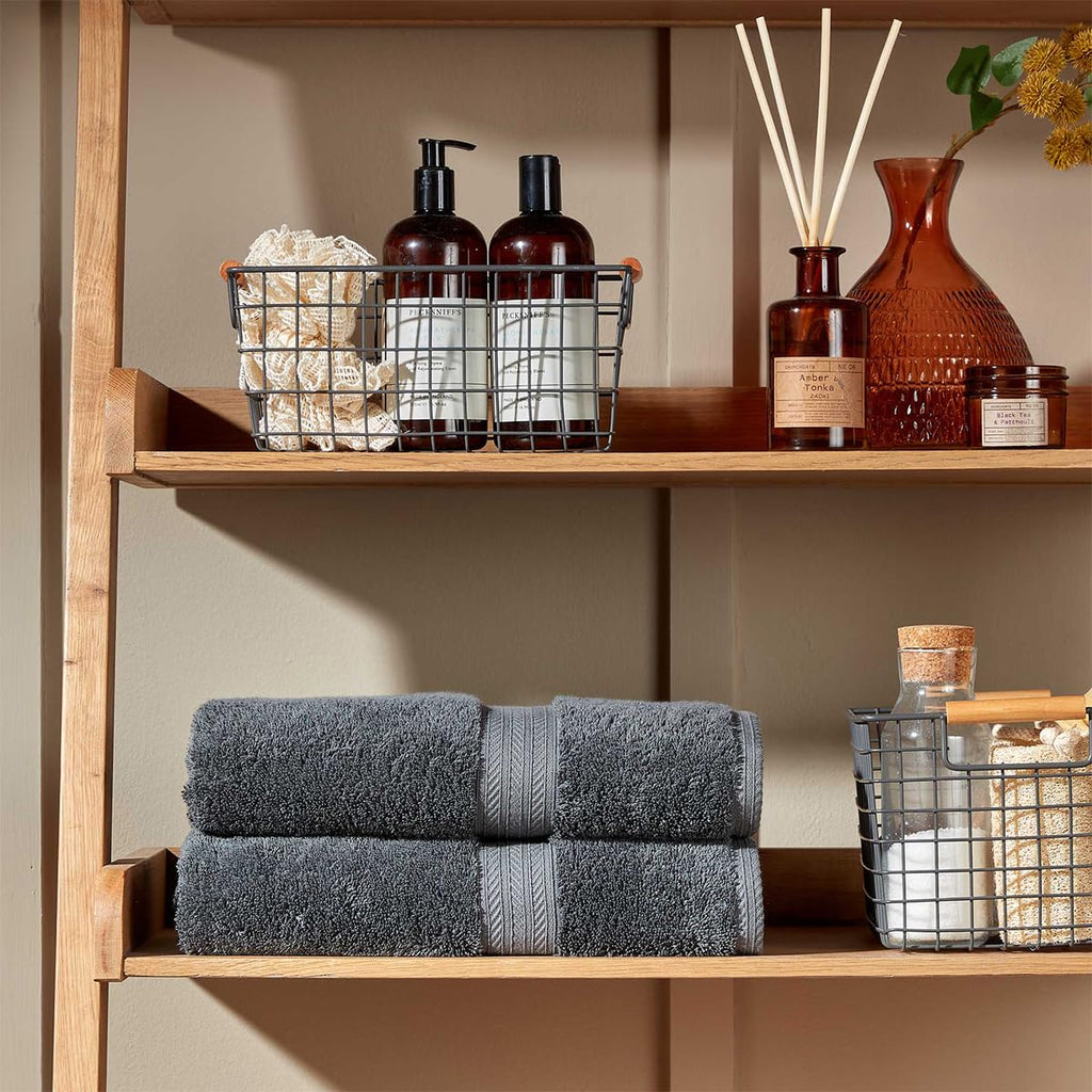 Christy Renaissance 2 Bath Towels Set | Ash Grey | 100% Egyptian Cotton Pile | Luxuriously Soft and Super Absorbent | 675 GSM - image 2
