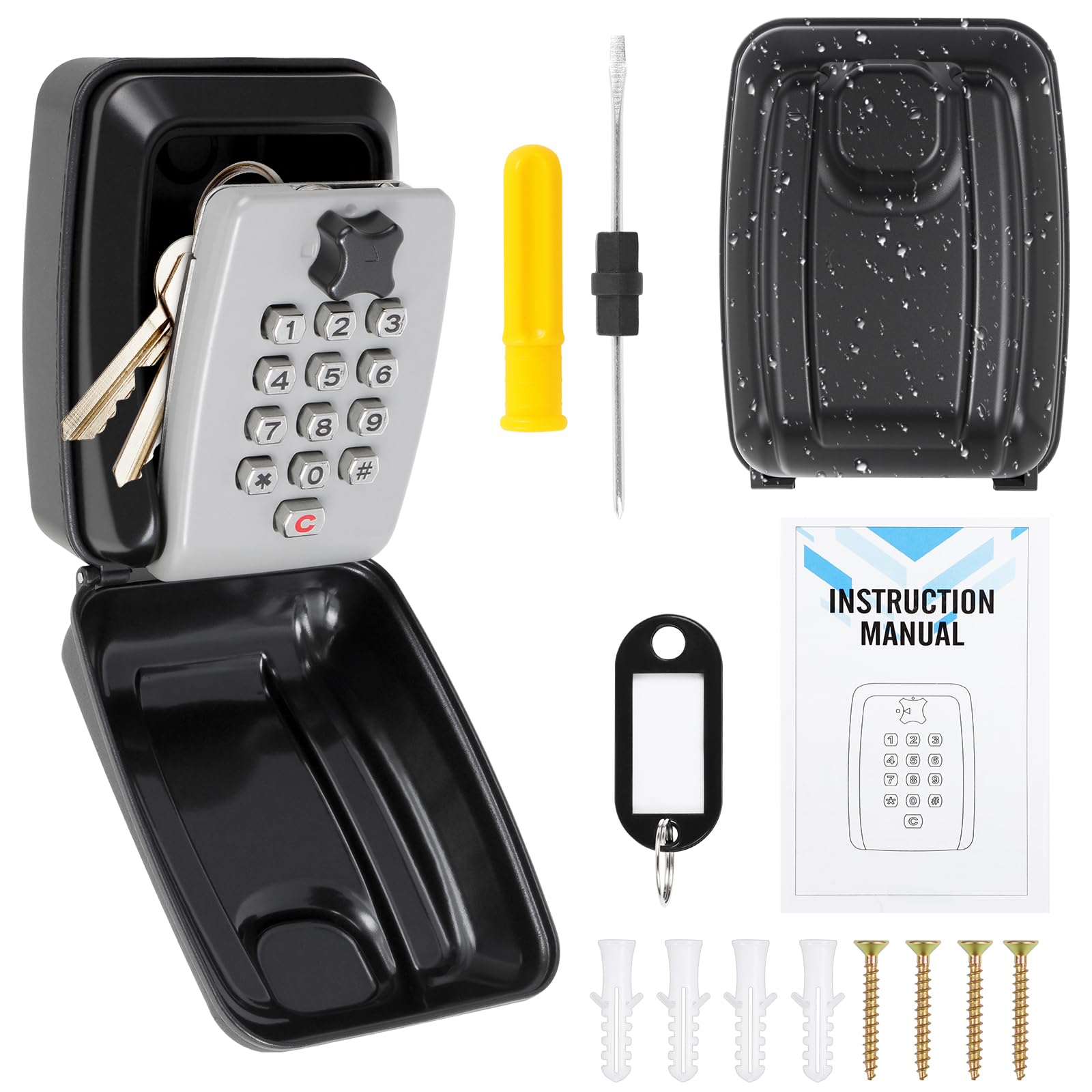 Jolof Store Key Safe Wall Mounted – 12 Digit Weatherproof Lock Box