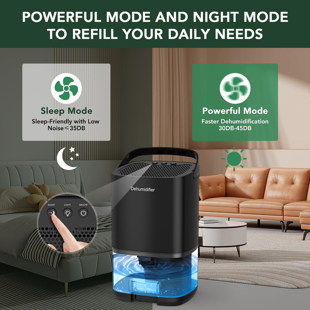 NexGlow 1000ml Portable Mini Dehumidifier – Quiet Electric for Bedroom
