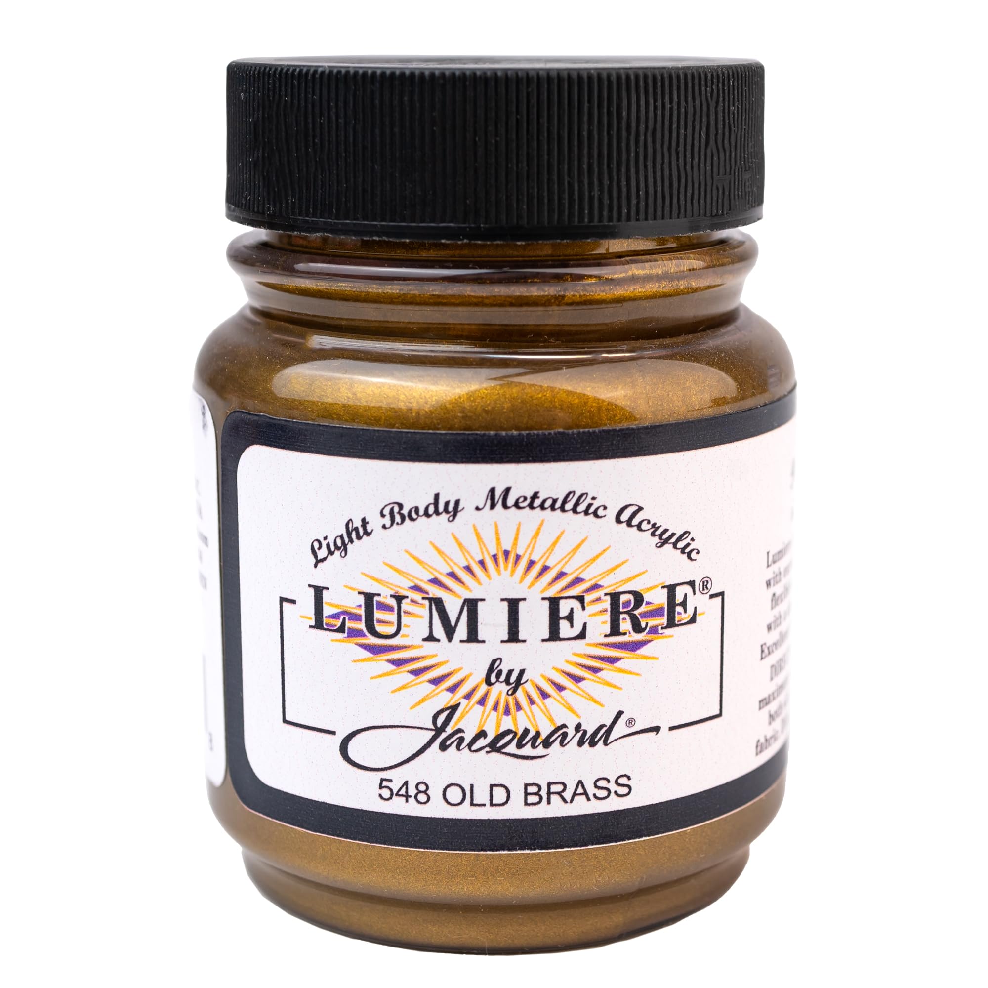 Jacquard Lumiere Metallic Acrylic Paint – Old Brass Fabric Dye, 2.25 oz