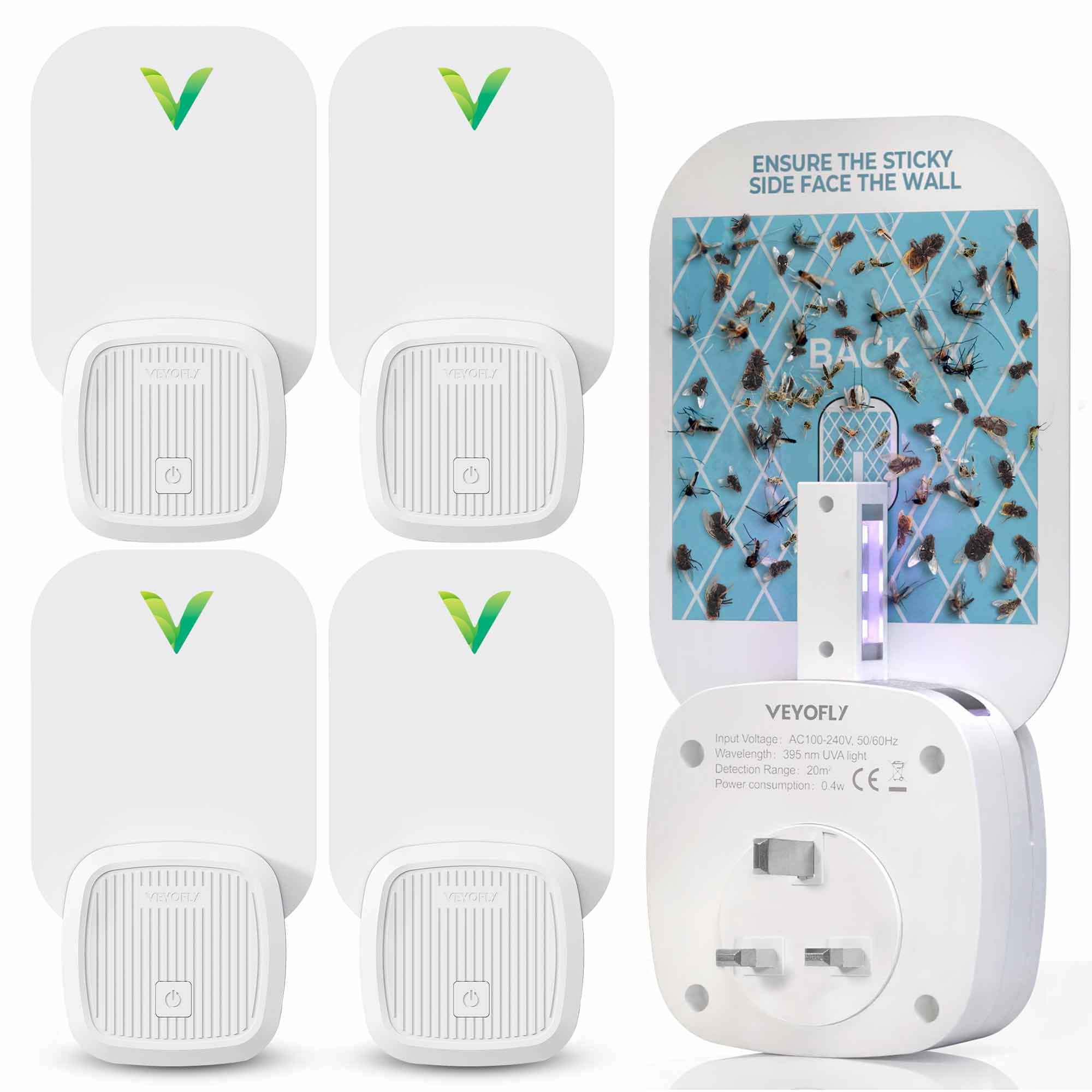Indoor Fly Trap – Plug-in Gnat & Fruit Fly Killer (4 Pack)