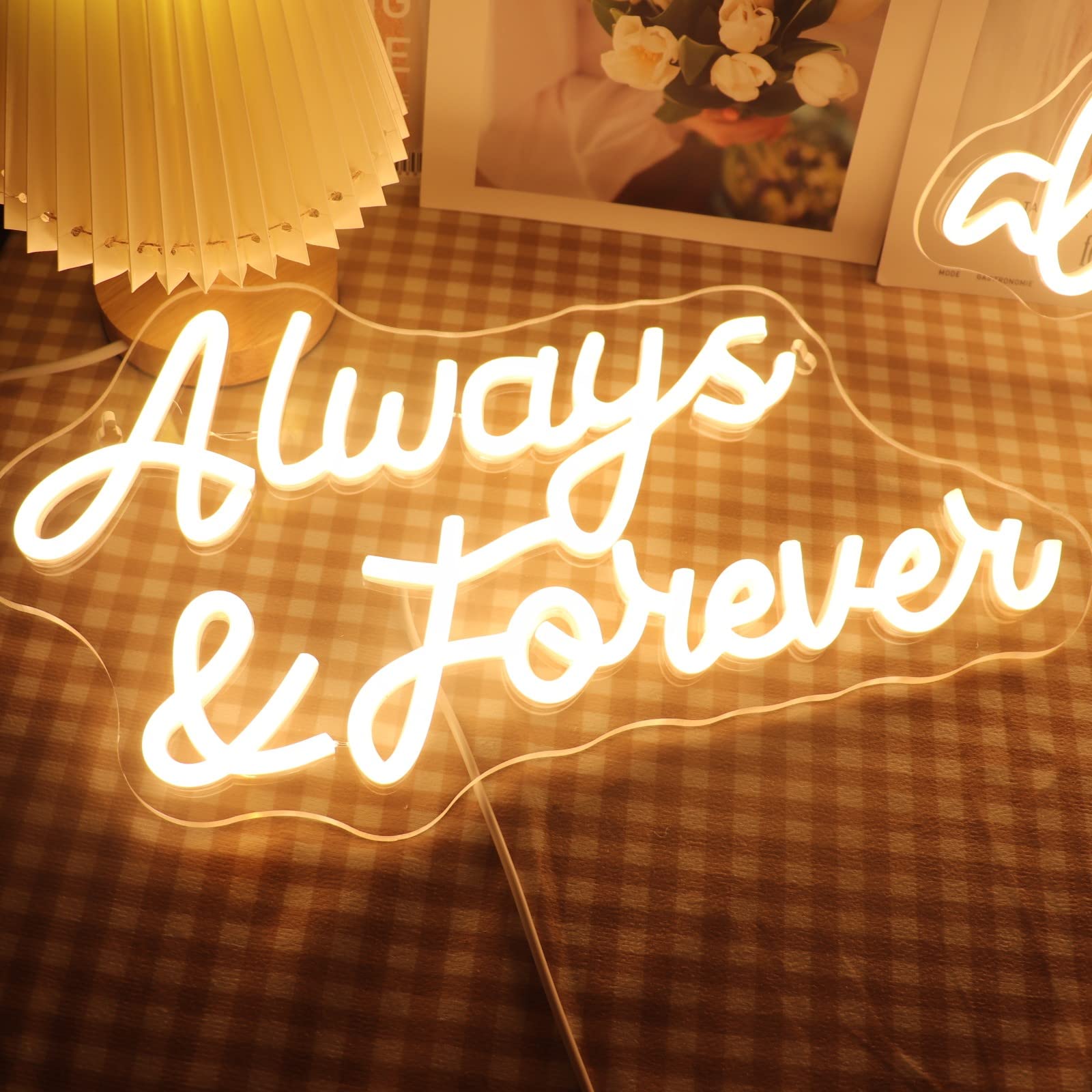 Jolof Store Always and Forever LED Neon Sign with Dimmer - Warm White