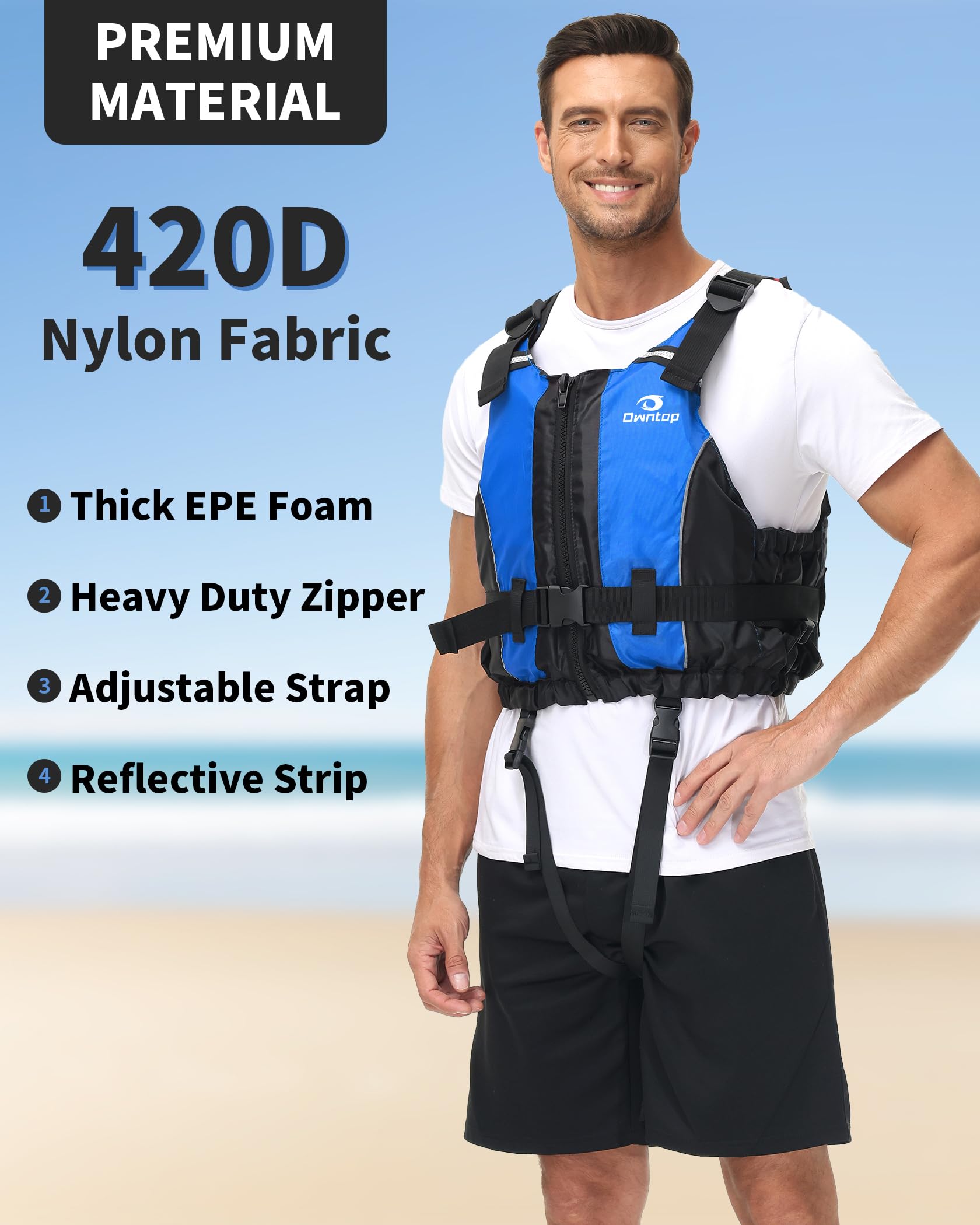 Owntop Adult Buoyancy Aid | Foam Safety Vest for Kayaking & SUP