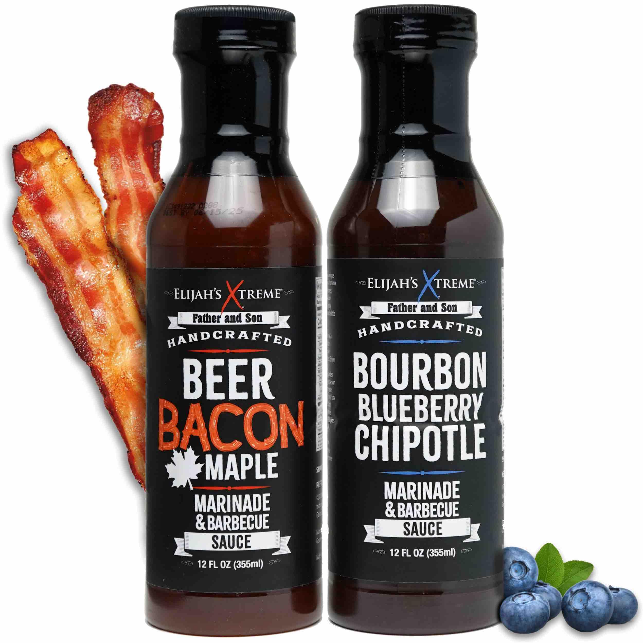 Elijah's Xtreme BBQ Sauce Bundle – Beer Bacon Maple & Bourbon Blueberry