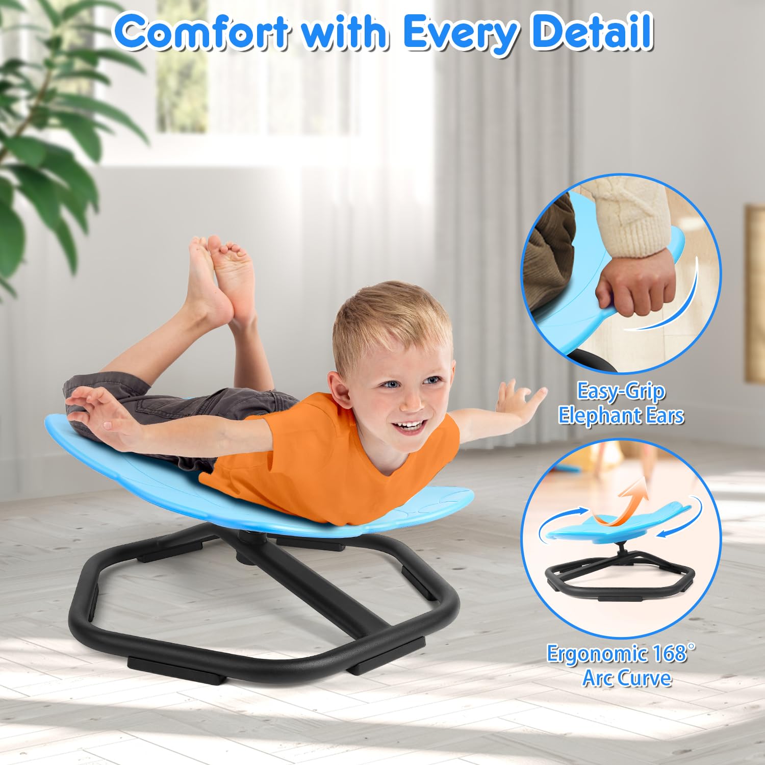 TERRAMUS Elephant Swivel Chair – 360 Sensory Sit and Spin Toy for Kids