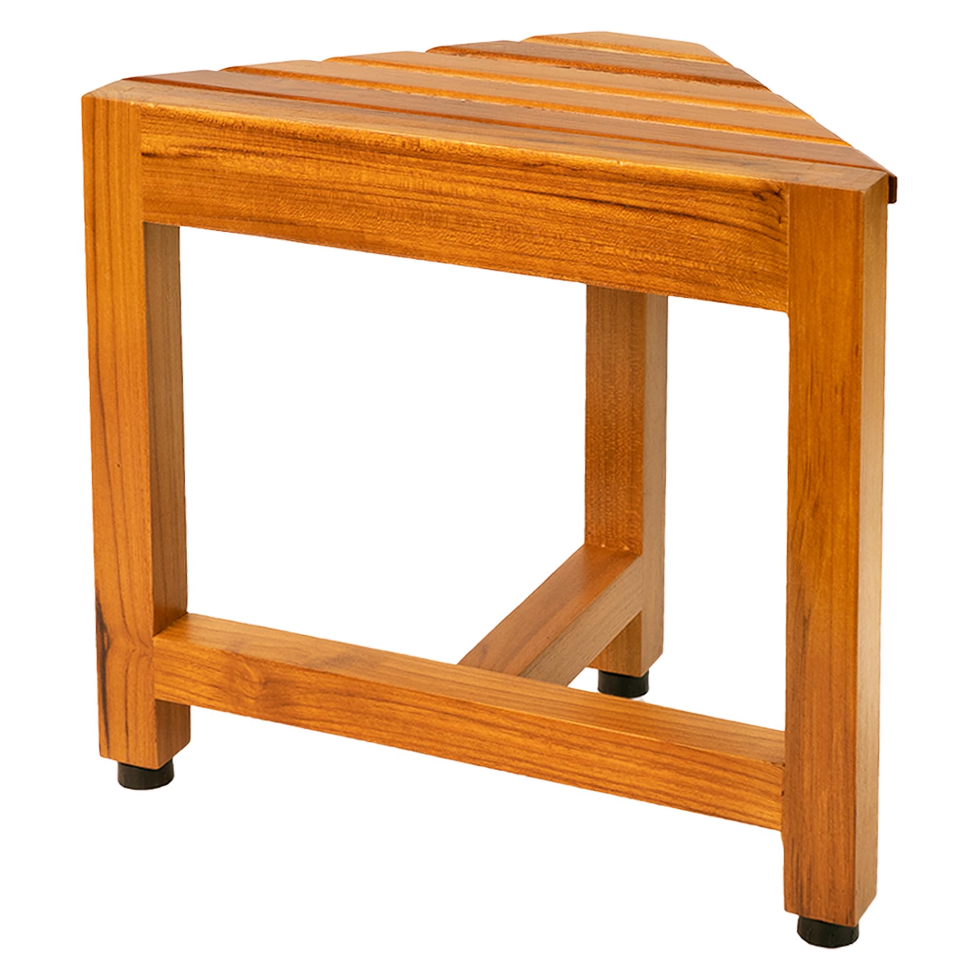 Teak Shower Corner Bench – Adjustable Wooden Shaving Stool