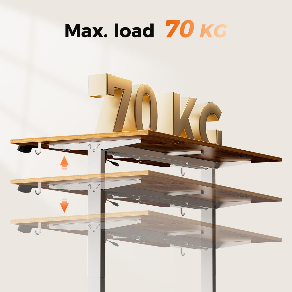 Agilestic Height Adjustable Electric Desk, 2 Memory Height, 120x80cm - image 5