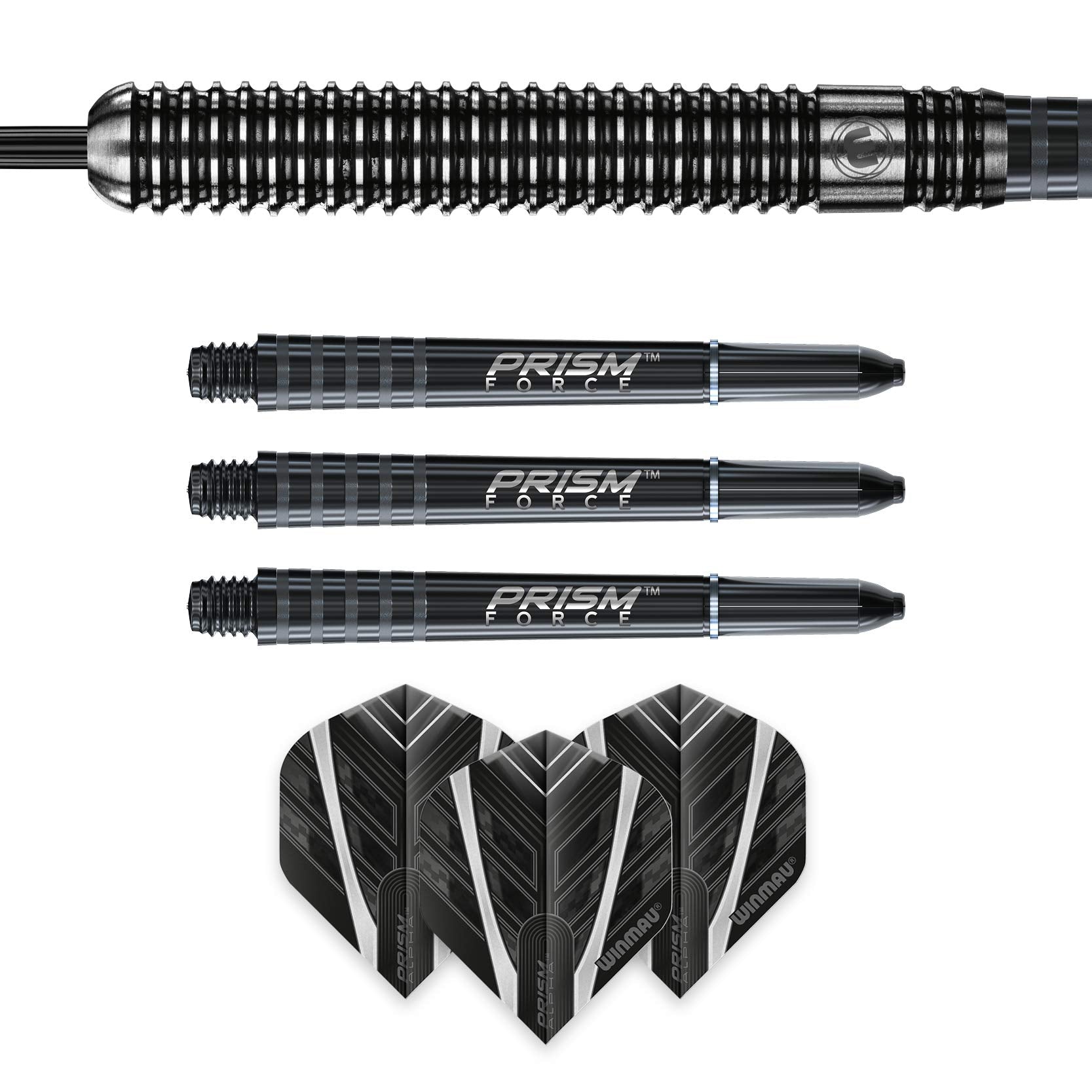 Winmau Blackout 28g Tungsten Darts Set | Steel Tip Professional Darts