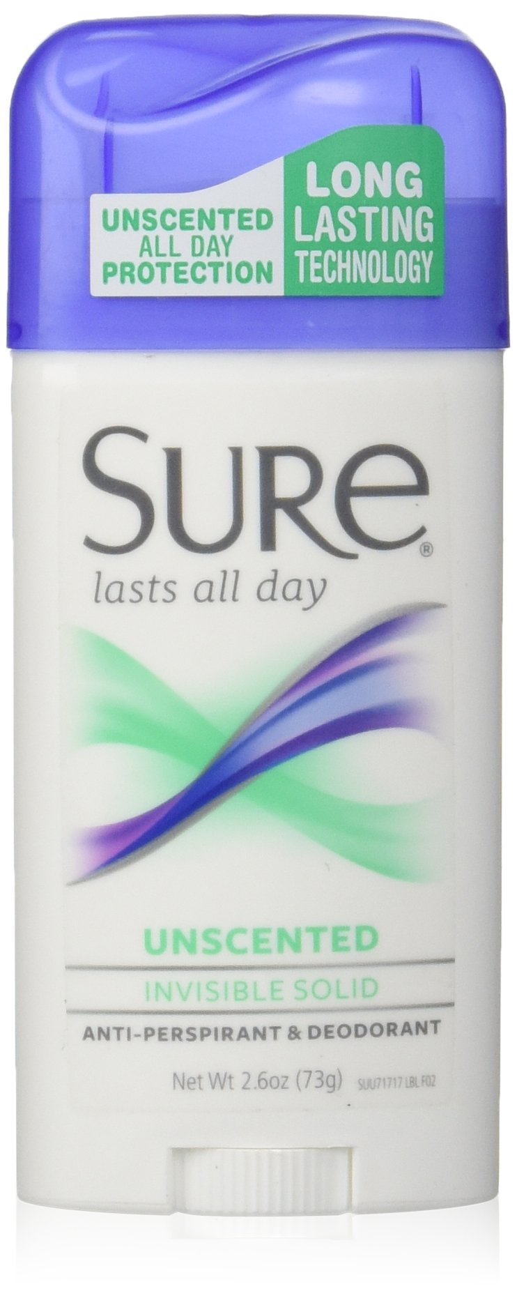 Sure Invisible Solid Unscented Antiperspirant Deodorant - 2.6 oz (6 Pack)
