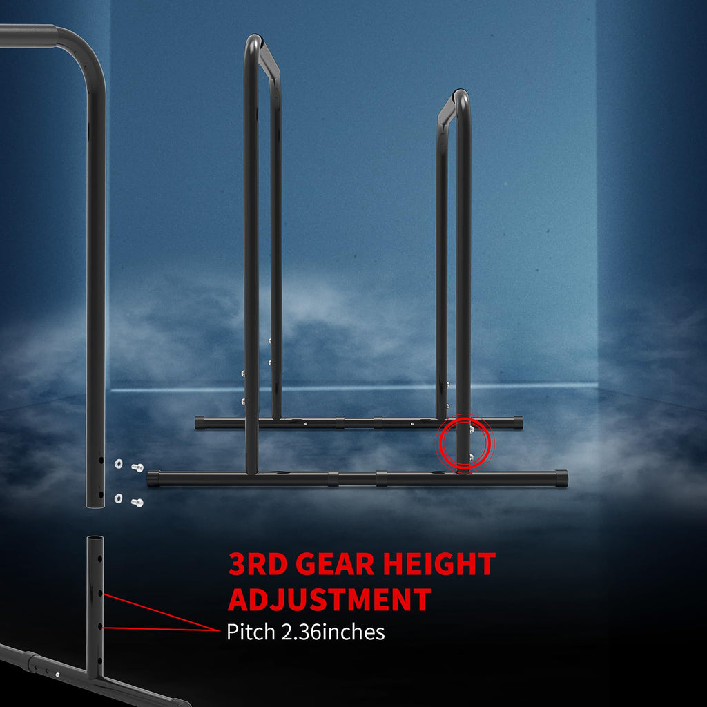 Leikefitness Pull Up Dip Station | Adjustable Height Strength Training
