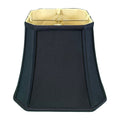 Royal Designs Square Cut Corner Bell Lamp Shade | Black Silk Shantung