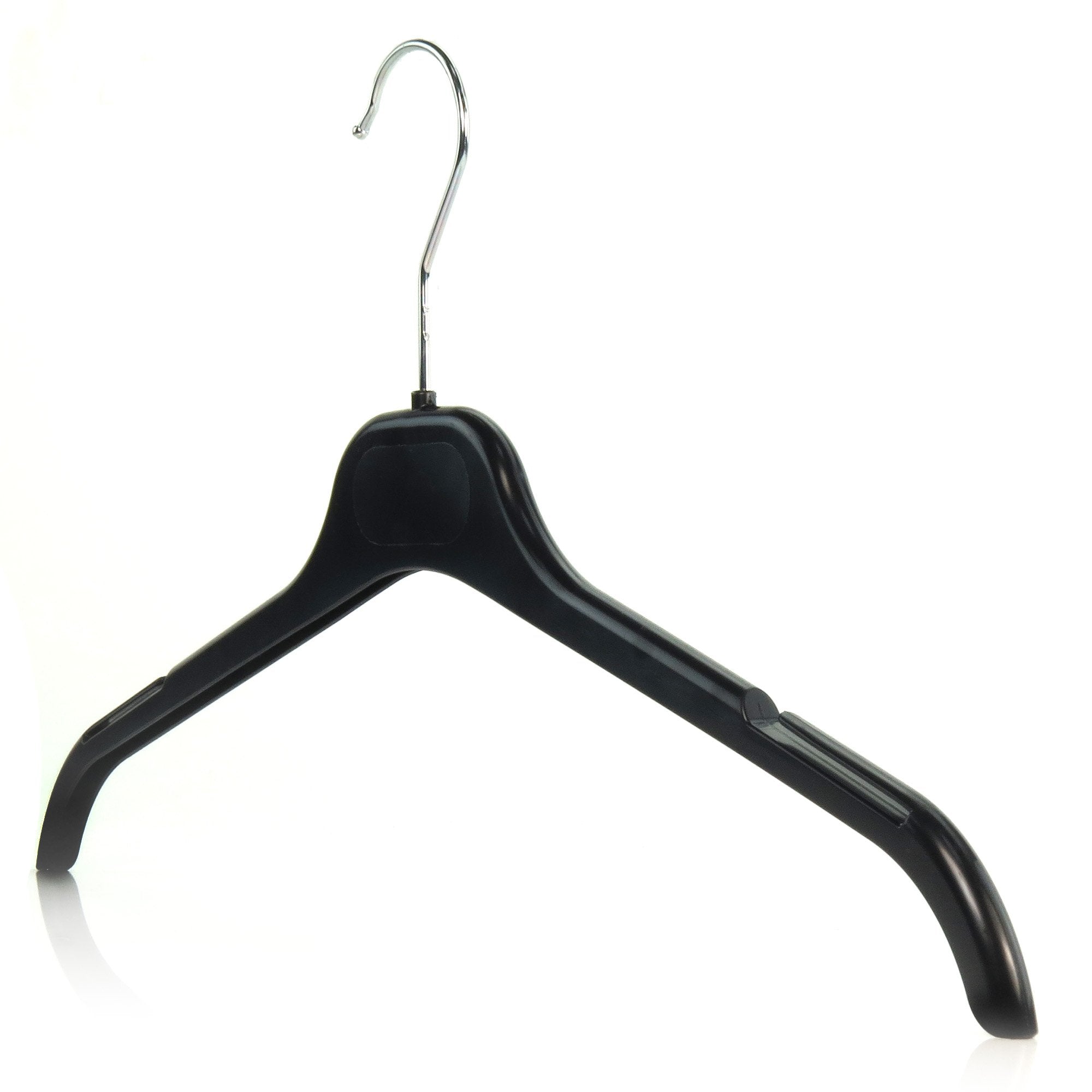 Hangerworld Black Plastic Coat Hangers with Notches - 43cm (100 Pack)