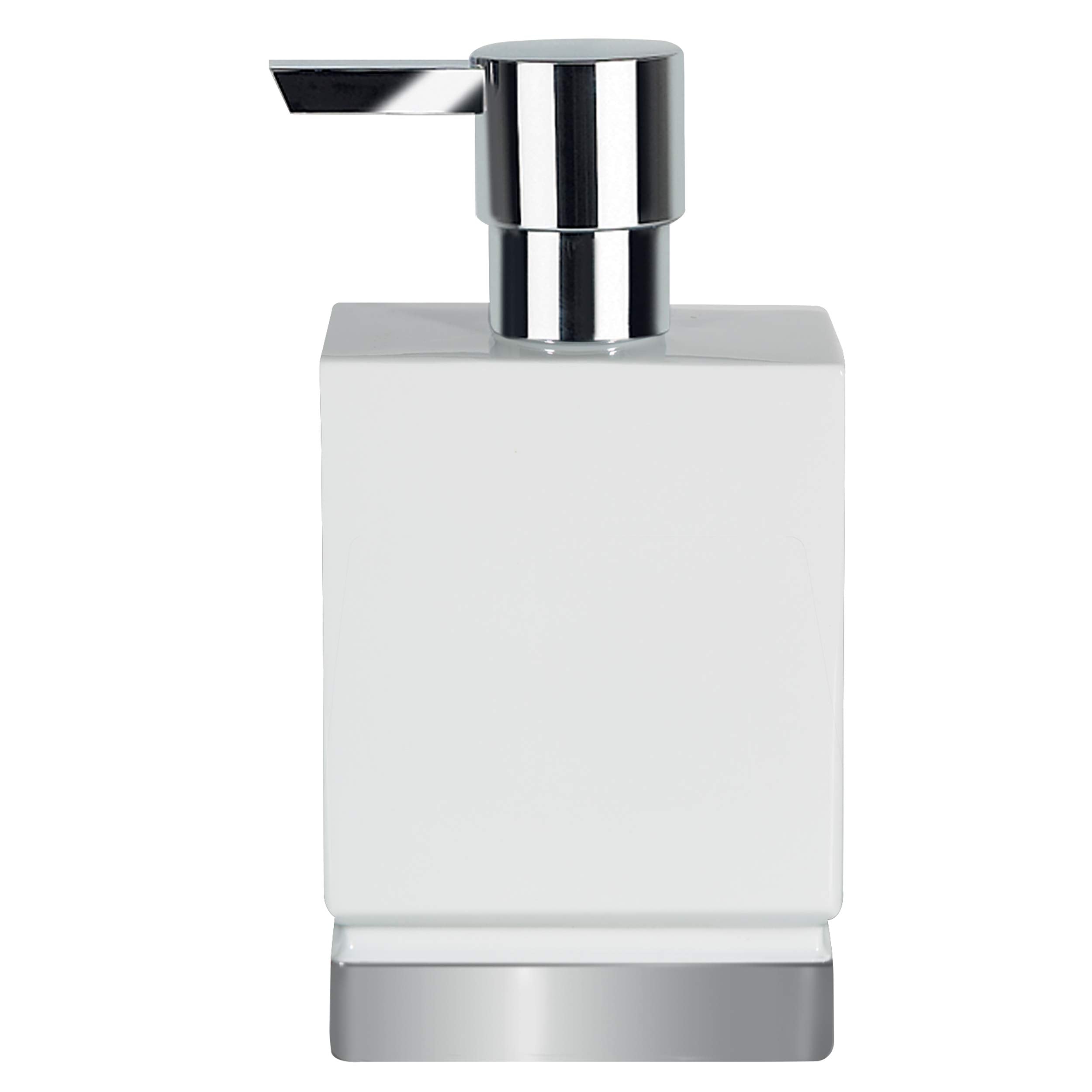 Spirella Roma Soap Dispenser – Durable White & Silver Porcelain Decor