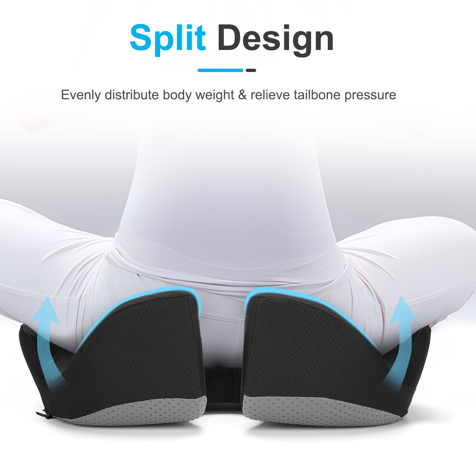 Ajiteogy Memory Foam Seat Cushion | Ergonomic Coccyx & Sciatica Relief