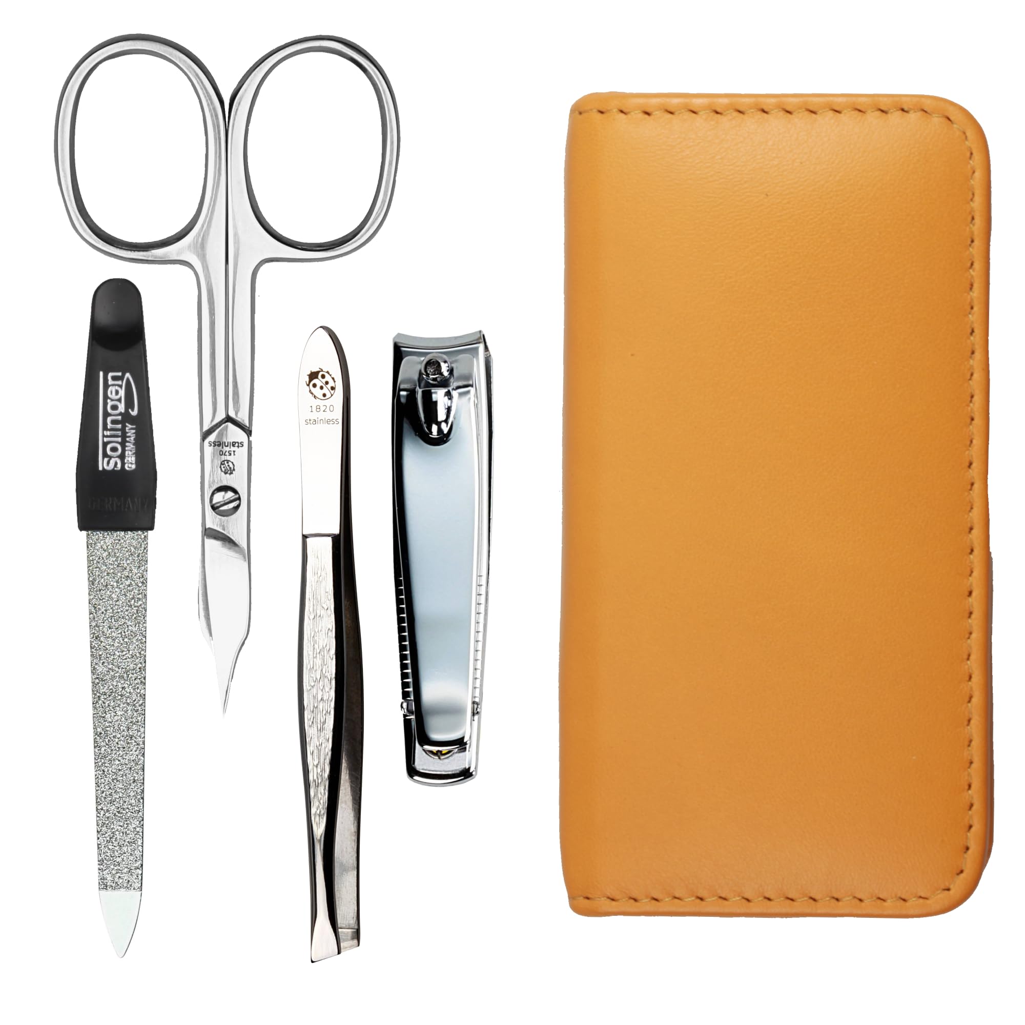 Hans Kniebes 4-Piece Manicure Set – Nappa Leather Travel Case