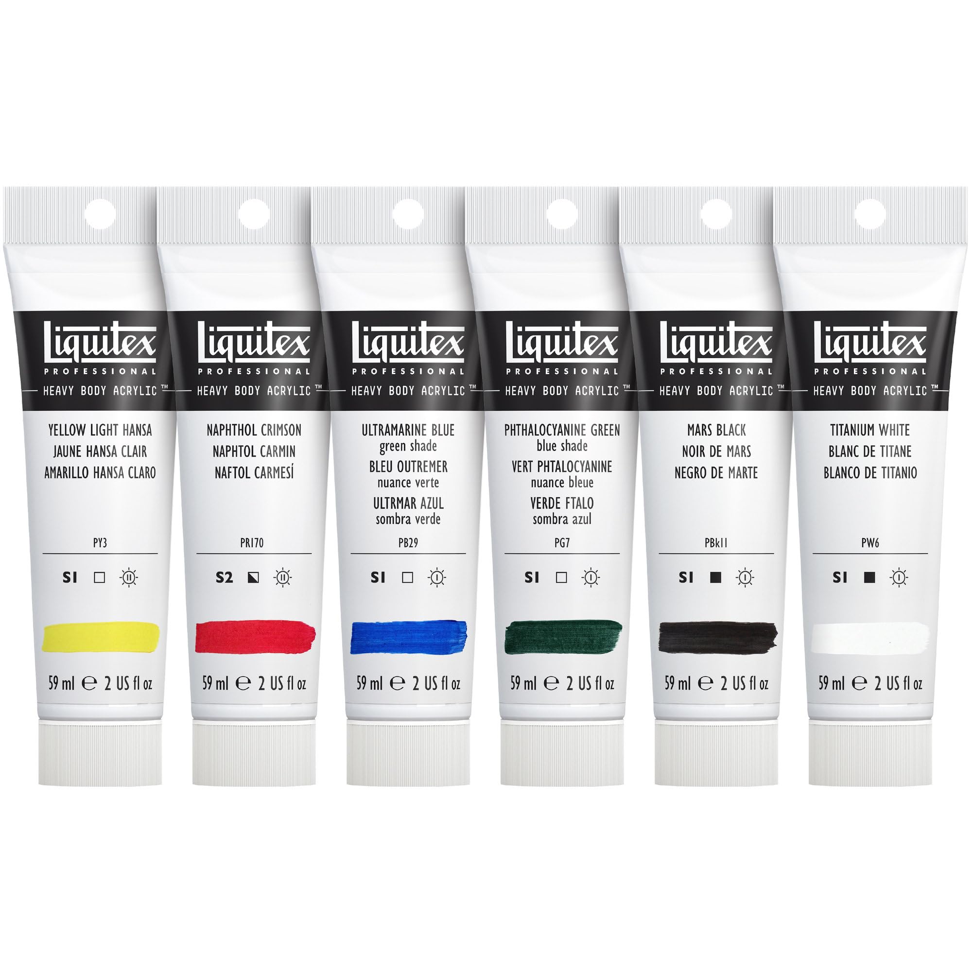 Liquitex Professional Heavy Body Acrylic Paint Set - 6 x 59ml Colors