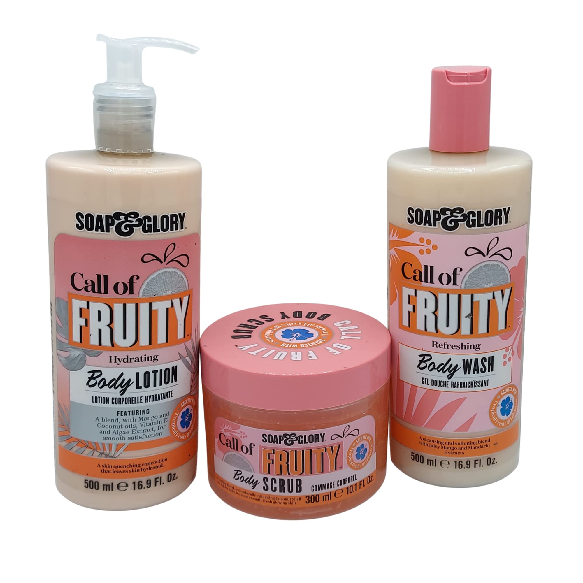 Soap & Glory Call of Fruity Body Care Set – Wash, Scrub & Lotion Bundle