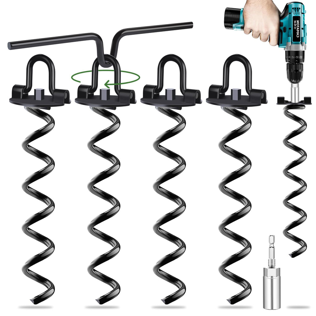 Heavy Duty 9mm Steel Ground Anchors for Trampolines - 4 Pack