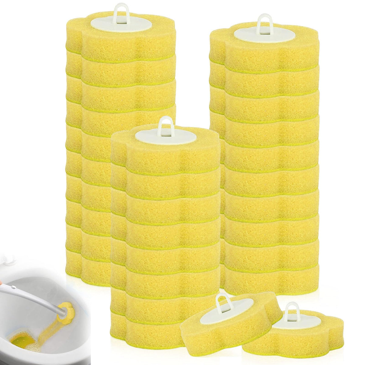 Disposable Toilet Brush Refills,30 Pcs Toilet Wand Replacement Heads-Yellow - image 1