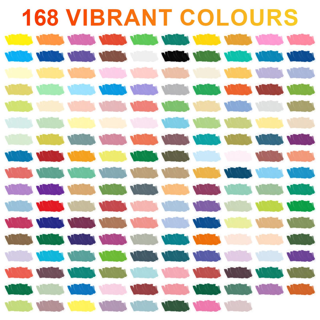 Laconile 168 Color Acrylic Paint Brush Markers for Rock Painting & DIY