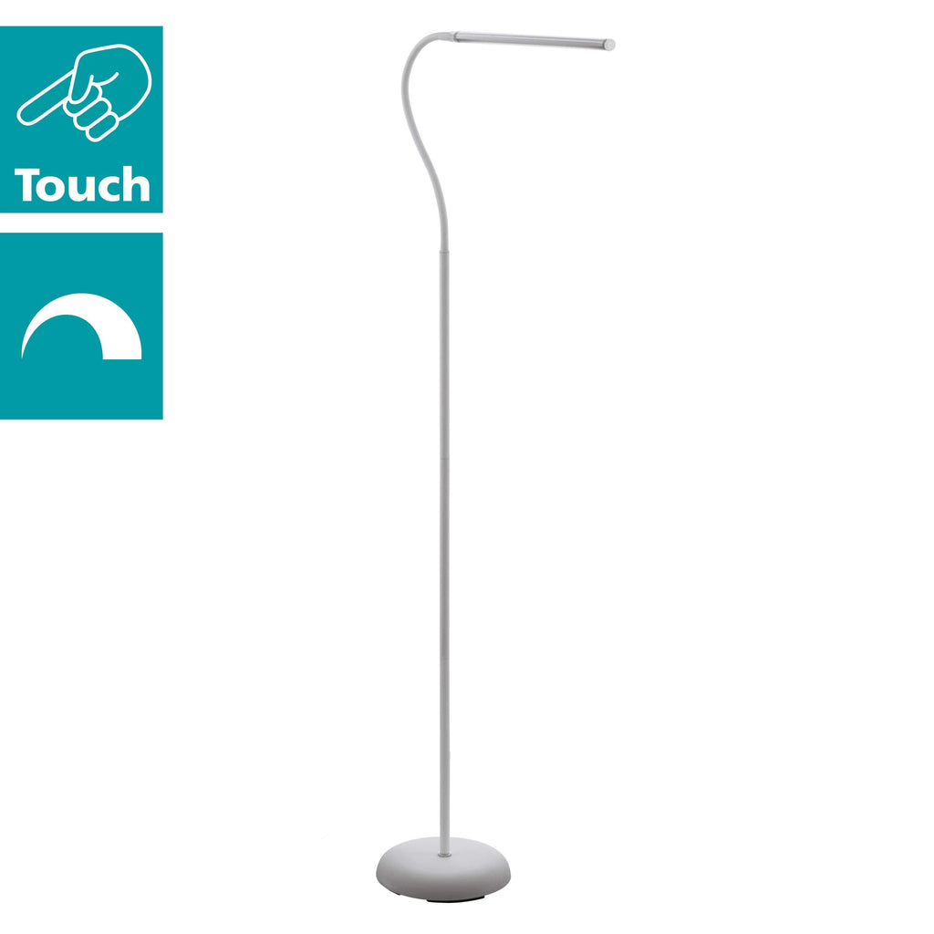 Eglo LAROA LED Floor Lamp | White Adjustable Touch Dimmer Light